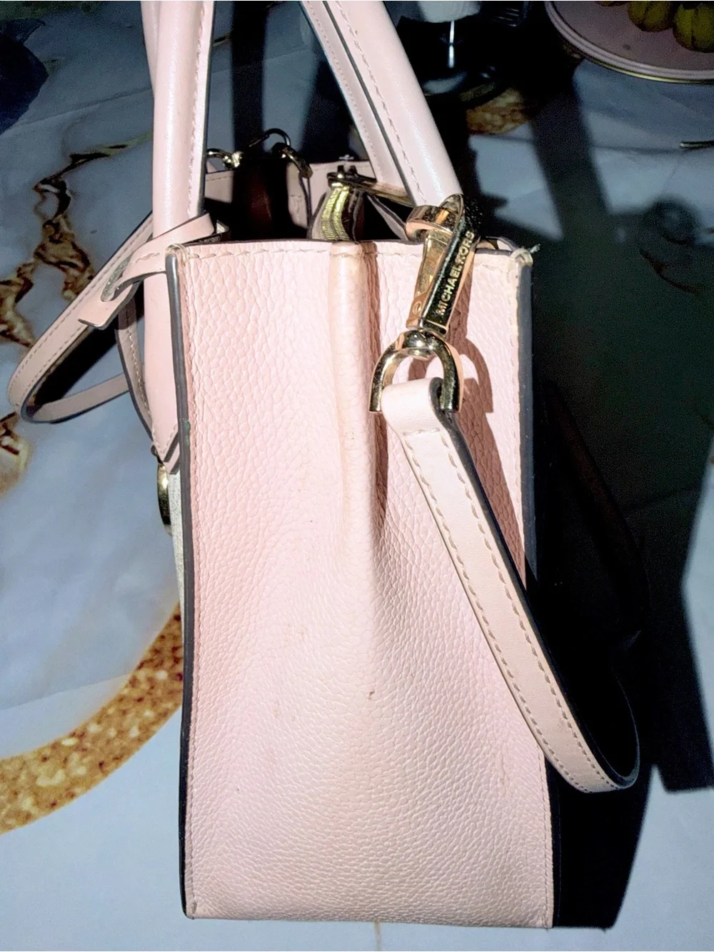 Michael Kors Pink and Vanilla Signature Satchel